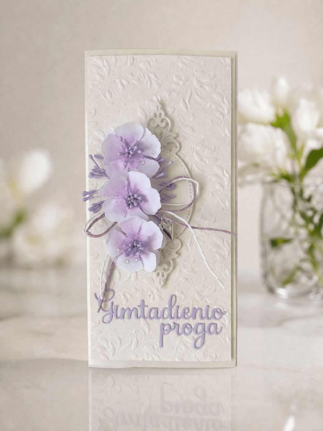 Rankų darbo atvirukas "Gimtadienio proga" - Dodeco