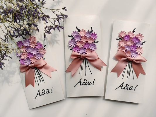 Rankų darbo atvirukas "Ačiū" - Dodeco