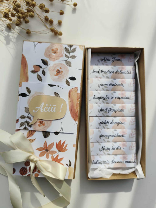 Gėlėta saldainių dėžutė „Ačiū“ - Dodeco