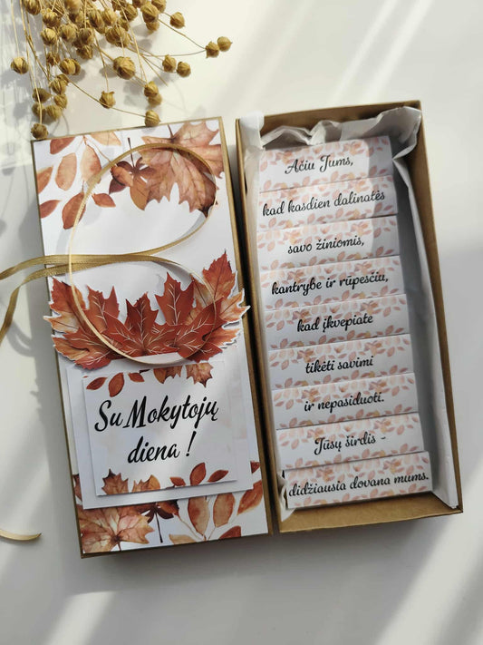 Saldainių dėžutė Mokytojų dienai "Ruduo" - Dodeco