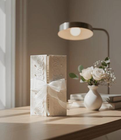 Rankų darbo didelis vestuvinis atvirukas - Dodeco