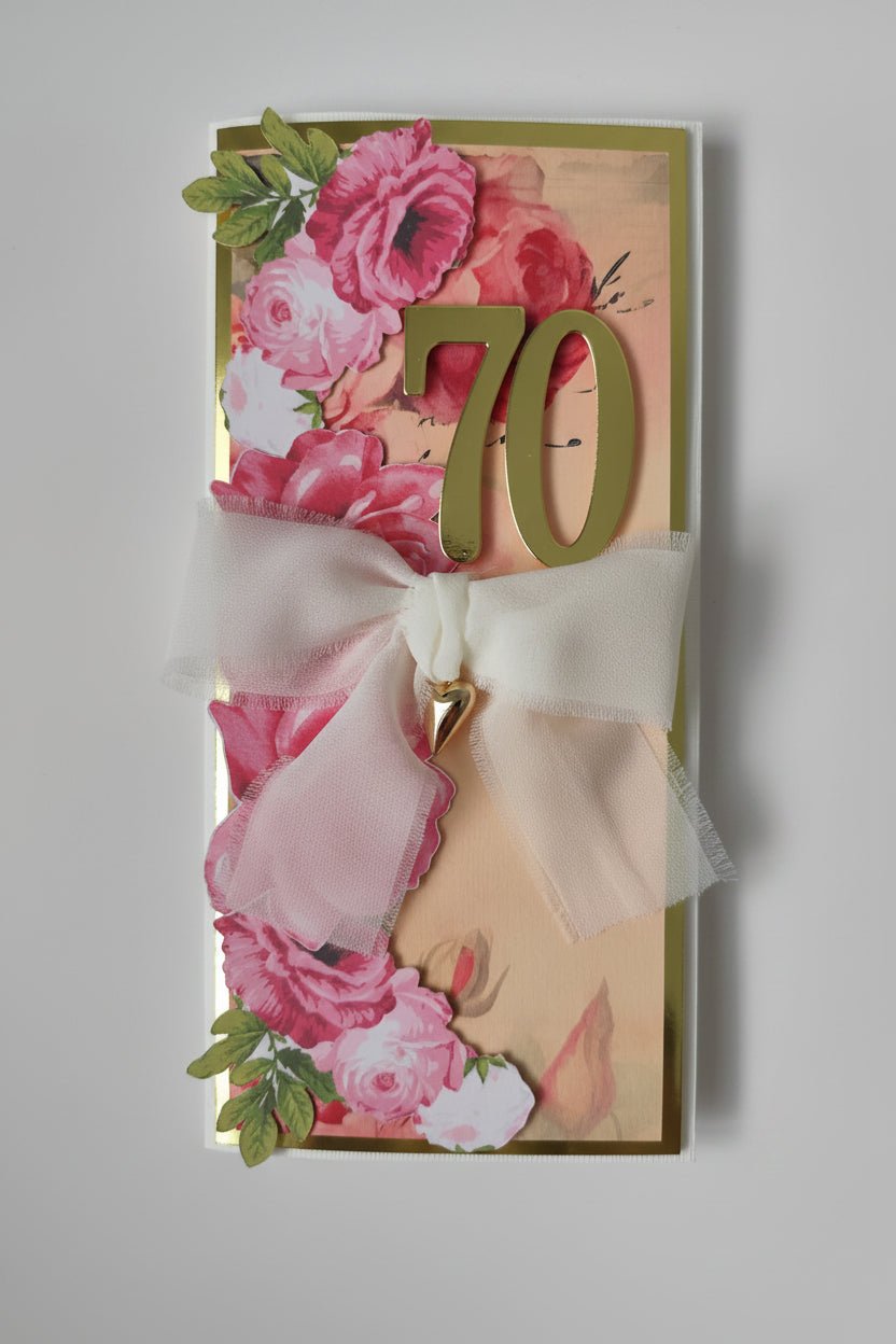 Rankų darbo jubiliejinis atvirukas „ Rožių elegancija“ - Dodeco