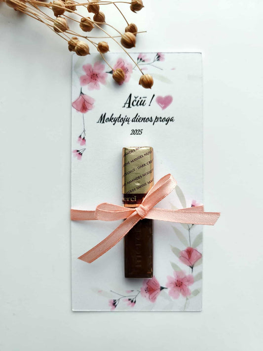 Elegantiška kortelė su Merci šokoladuku - Dodeco