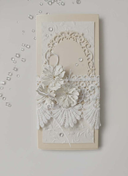 „Nėrinių romantika“ rankų darbo atvirukas–vokelis - Dodeco