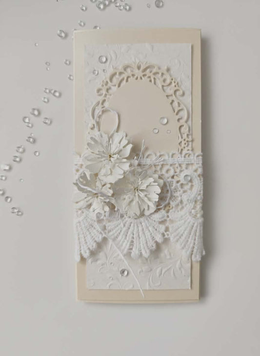 „Nėrinių romantika“ rankų darbo atvirukas–vokelis - Dodeco