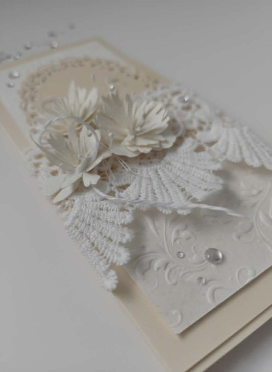 „Nėrinių romantika“ rankų darbo atvirukas–vokelis - Dodeco