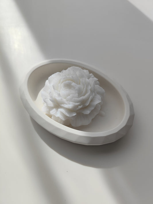 Minimalistinė ovali muilinė iš Jesmonite