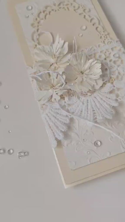 „Nėrinių romantika“ rankų darbo atvirukas–vokelis