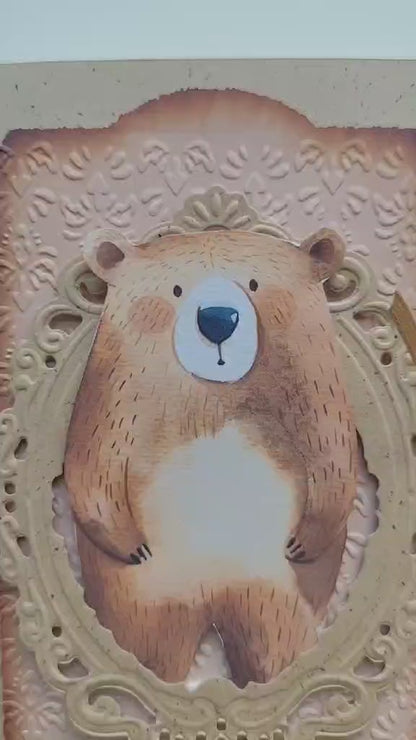 Rankų darbo atvirukas „Meškutis“