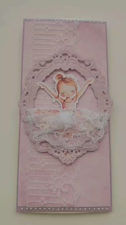 Rankų darbo atvirukas „Mažoji balerina“