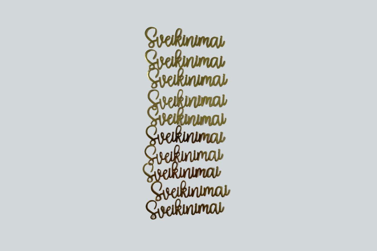 Užrašas "Sveikinimai" - Dodeco