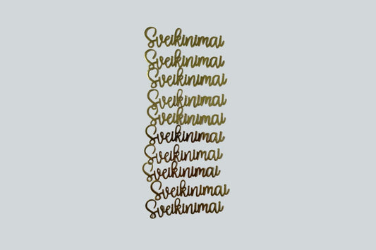 Užrašas "Sveikinimai" - Dodeco