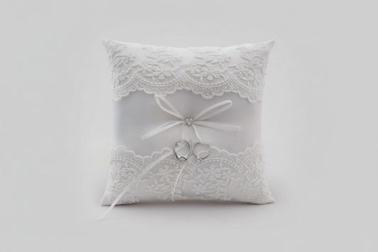 Elegantiška vestuvinė žiedų pagalvėlė su nėriniais - Dodeco